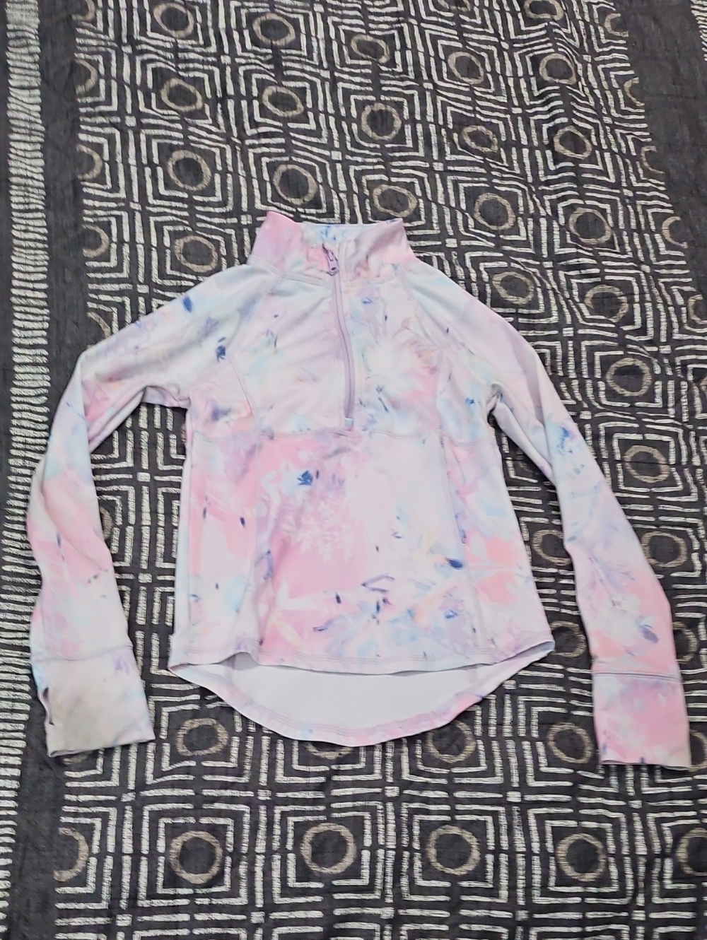 Kids Joe Fresh Pastel Tie-Dye Quarter-Zip Hoodie - Pink & Light Blue